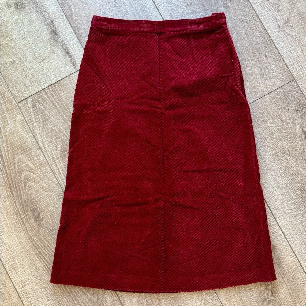 Women's Vintage Y2K Corduroy A Line Midi Skirt Size 2 Academia Twee Minimalist